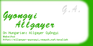 gyongyi allgayer business card